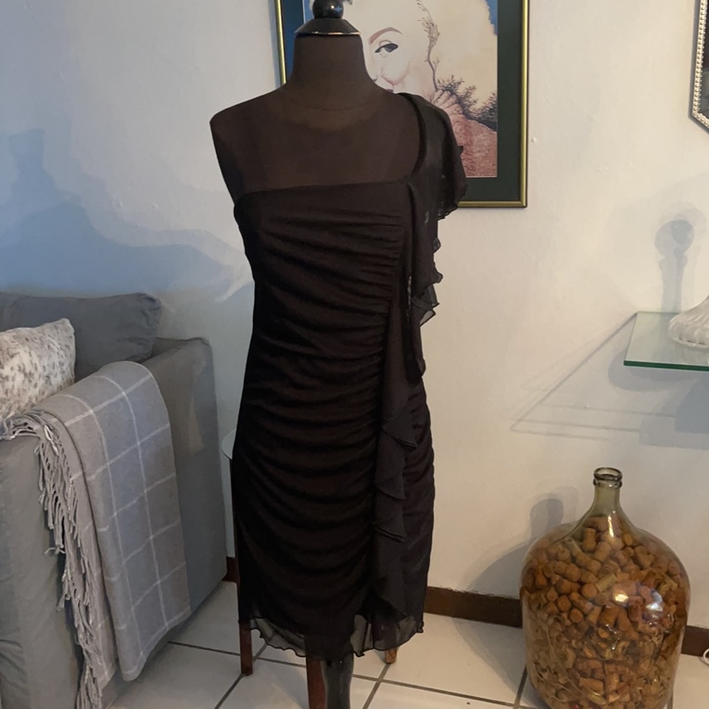 Black One Shoulder Dress.